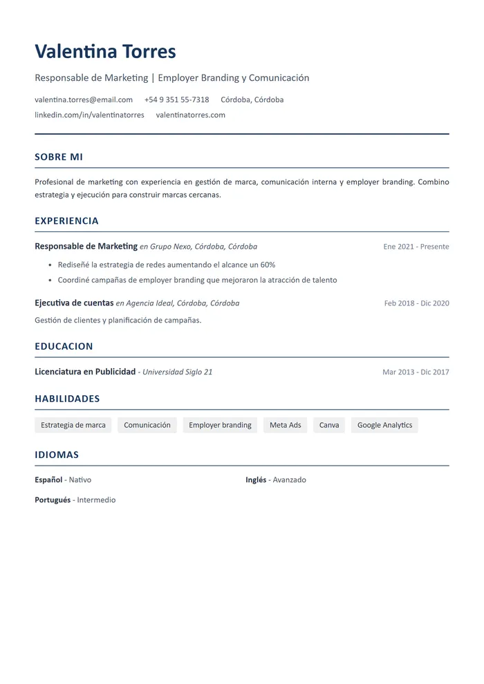 Plantilla de CV Elegante