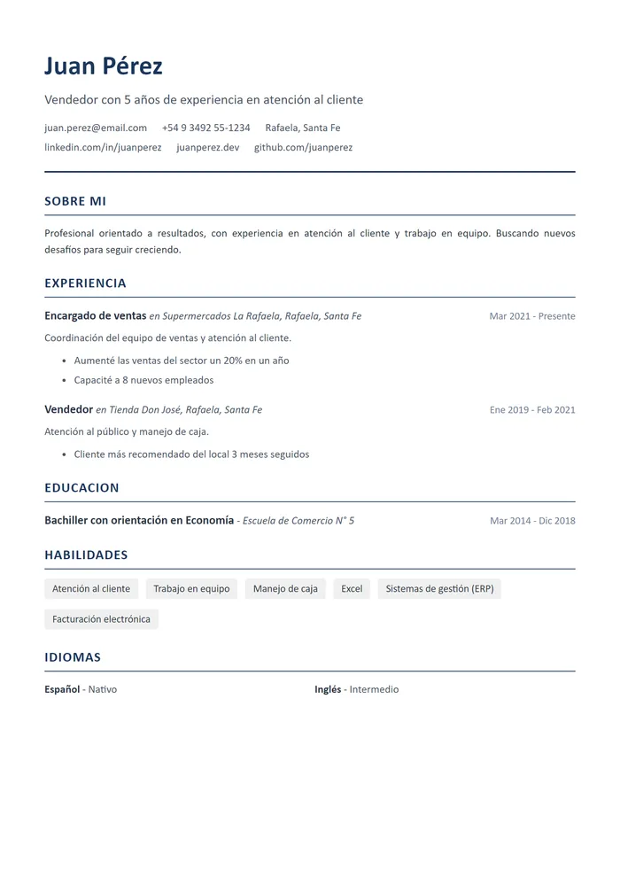 Plantilla de CV Elegante